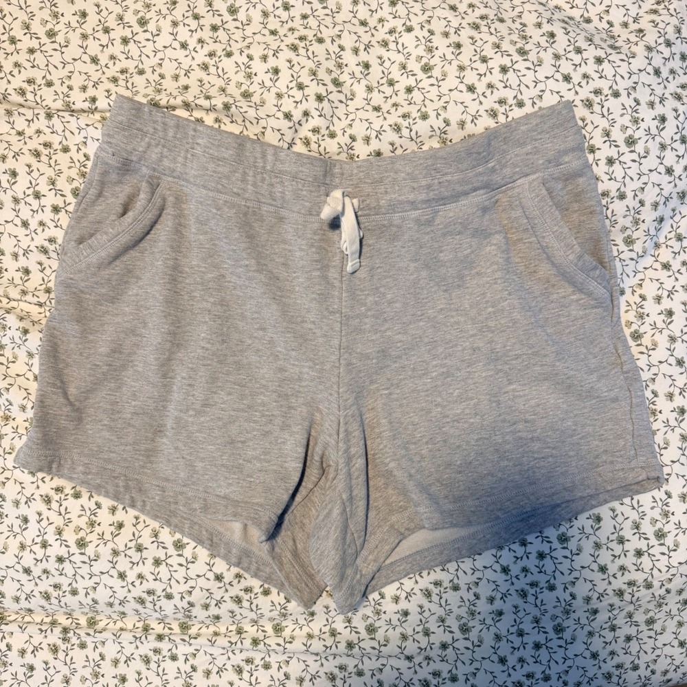 32 Degrees Cool Womens L Heather Gray Lounge Shorts Drawstring Pockets